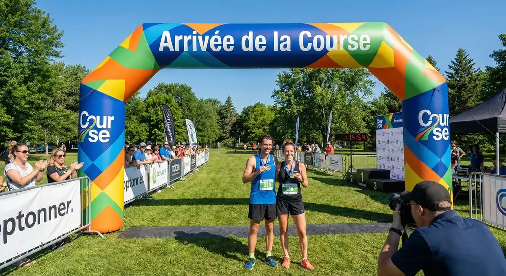 Arche gonflable ligne d'arrivée course sportive