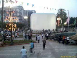 Hallucine inflatable cinema screen at the Constantine International Film Festival, Algeria