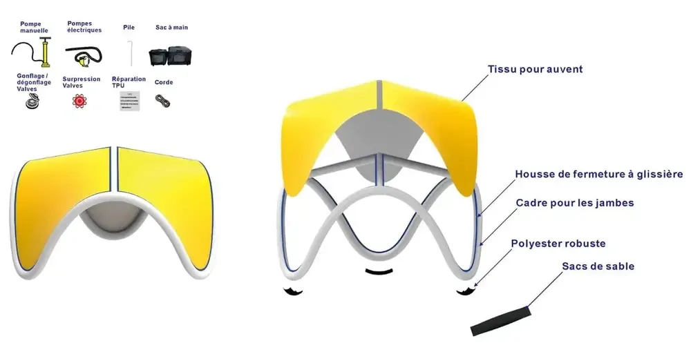 Tente gonflable V stand événement extérieur