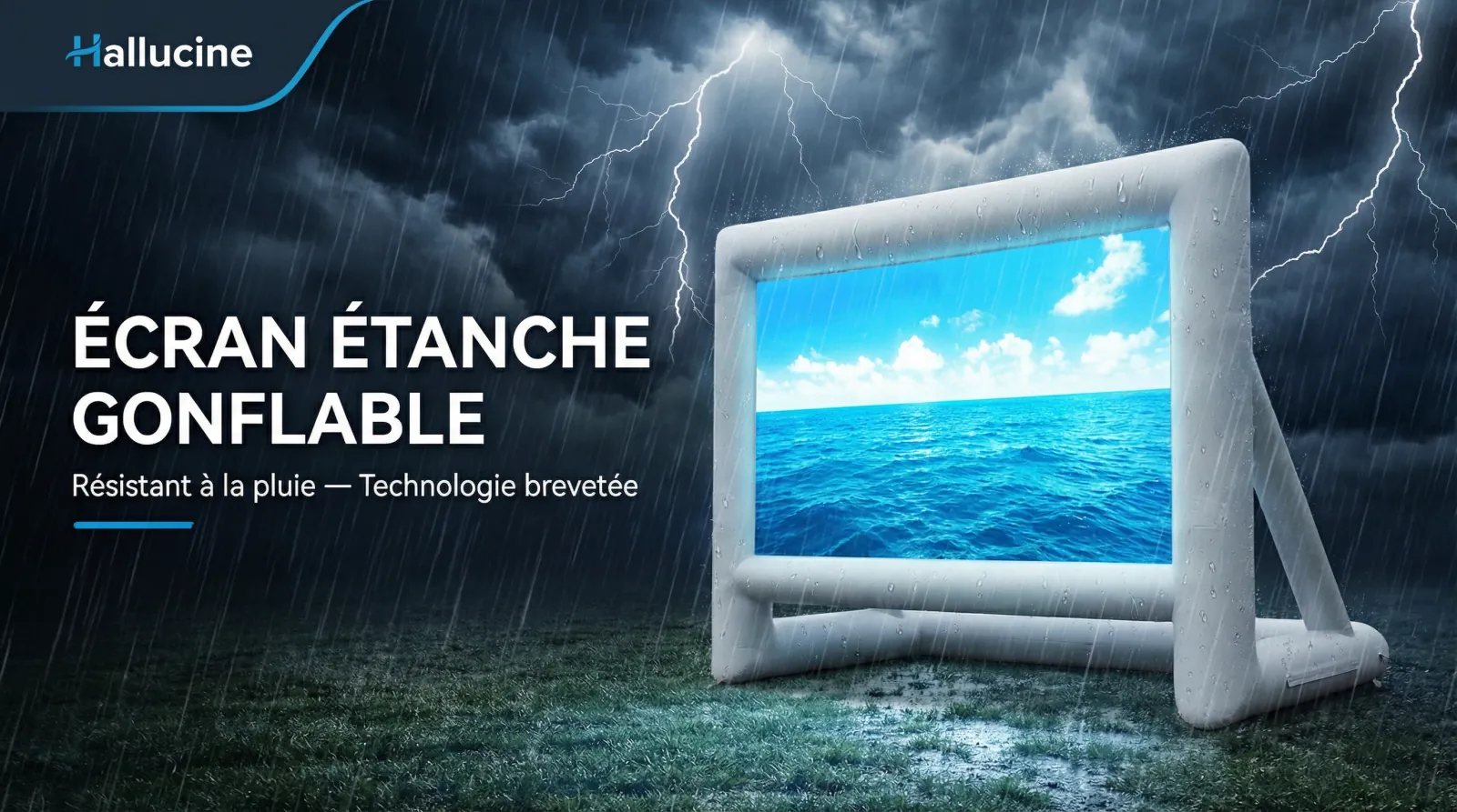 Écran gonflable étanche à l'air Hallucine, technologie brevetée