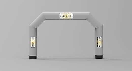 Arche gonflable Hallucine grise personnalisable pour événement professionnel